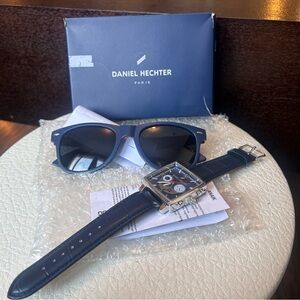 Daniel Hechter Blue Classic Square Atlas Urban Watch and Sunglasses Set NWT
